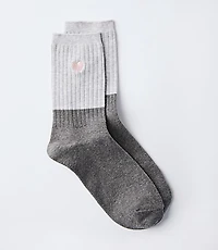 Embroidered Heart Crew Socks