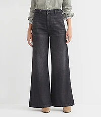 Petite Curvy High Rise Trouser Jeans Washed Black Wash