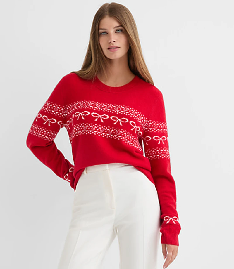 Bow Heart Fair Isle Sweater