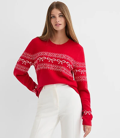 Bow Heart Fair Isle Sweater