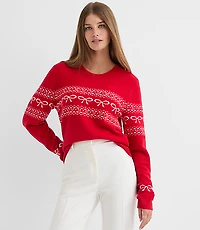 Bow Heart Fair Isle Sweater