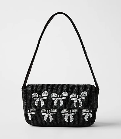 Bow Beaded Shoulder Bag