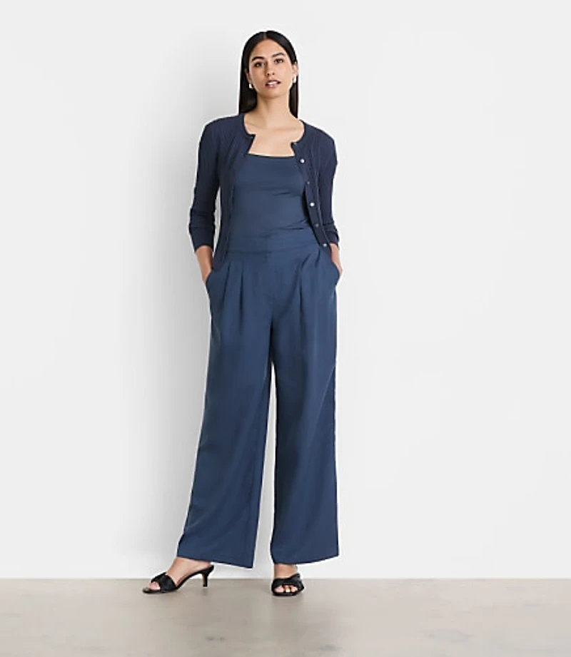 LOFT Versa Pure Spun Pleated Wide Leg Pants