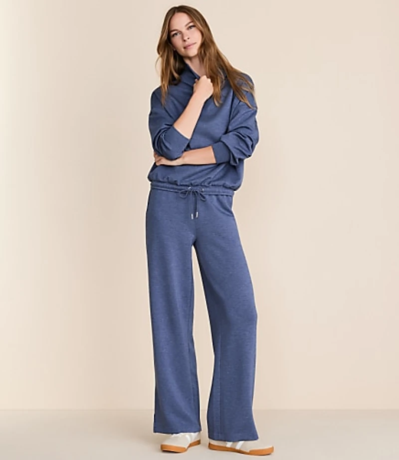 Lou & Grey Heathered Scubasoft Side Slit Straight Leg Pants