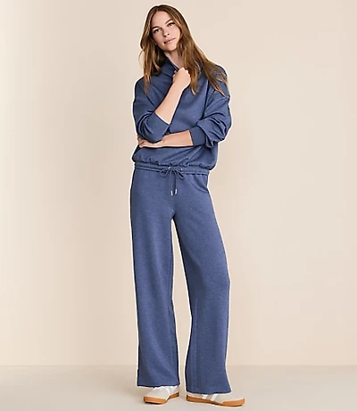 Lou & Grey Heathered Scubasoft Side Slit Straight Leg Pants