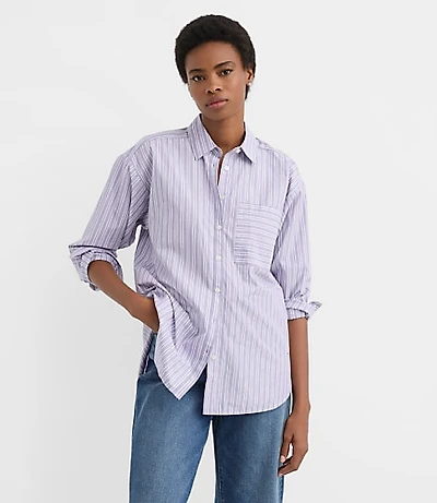 Striped Poplin Everyday Oversized Pocket Shirt