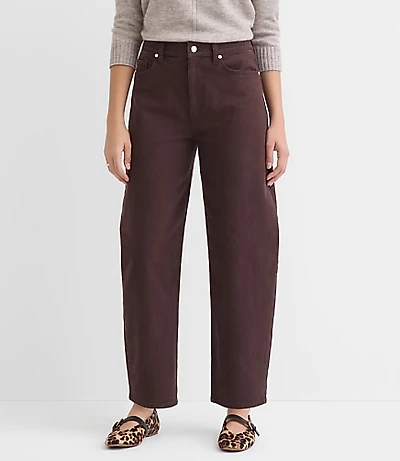 Petite Curvy High Rise Barrel Jeans Iced Espresso