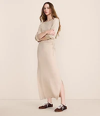 Lou & Grey Heathered Brushed Jersey Cinched Maxi Dress