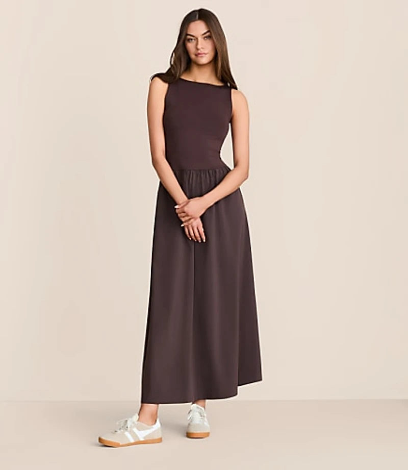 Lou & Grey Wanderweave Mixed Media Maxi Pocket Dress
