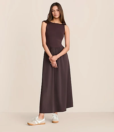 Lou & Grey Wanderweave Mixed Media Maxi Pocket Dress