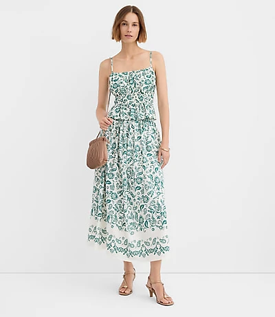 Floral Pull On Midi Skirt
