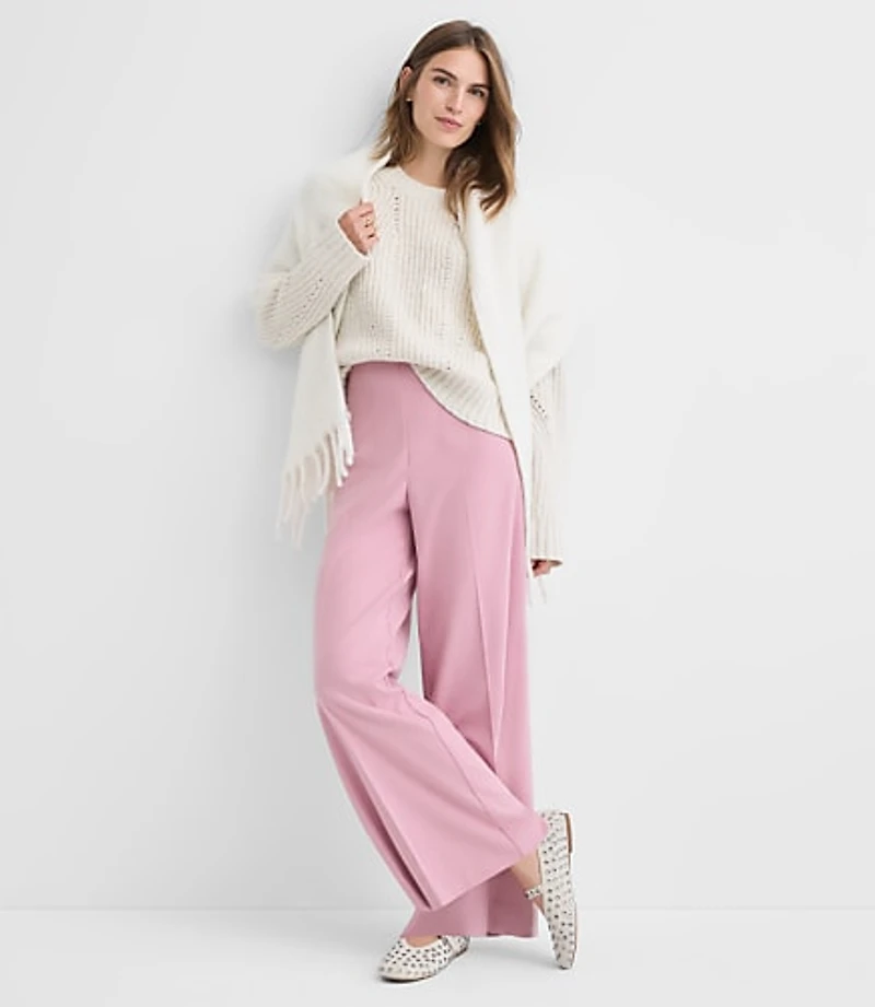 Darted Palazzo Pants Brushed Flannel