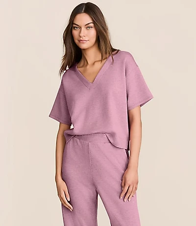 Lou & Grey Heathered Scubasoft Dolman V-Neck Tee