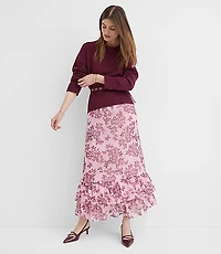Shimmer Geo Tiered Maxi Skirt
