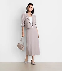 LOFT Versa Seasonless Stretch Trouser Midi Pocket Skirt Stripe