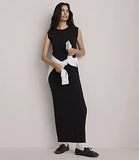 Lou & Grey Ribbed Open Back Midi Dress