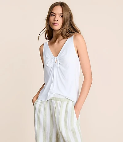 Lou & Grey Essential Modal Tie Keyhole Tank Top