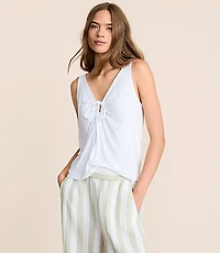 Lou & Grey Essential Modal Tie Keyhole Tank Top