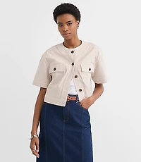 Striped Short Sleeve Jacket