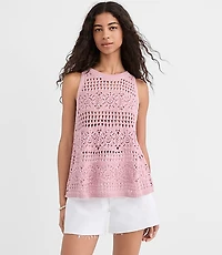 Mosaic Pointelle Sweater Tank Top