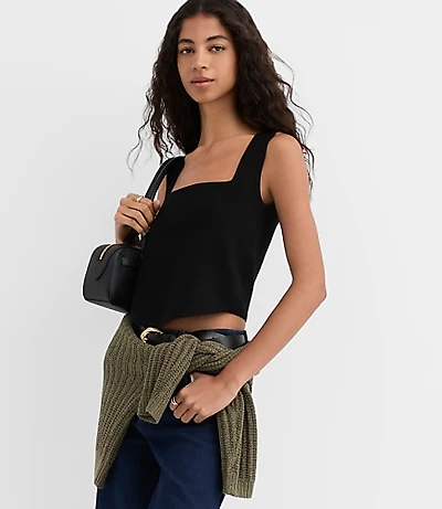 Square Neck Sweater Tank Top