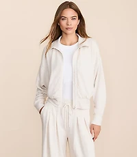 Lou & Grey Heathered Cozy Cotton Sweatshirt Jacket