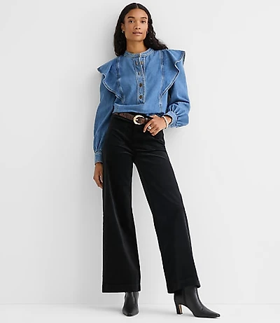 Palmer Wide Leg Pants Stretch Velvet