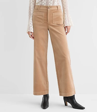 Petite Curvy Palmer Wide Leg Pants Stretch Velvet