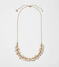 Pearlized Pull Tie Torsade Necklace
