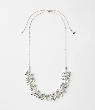 Pearlized Pull Tie Torsade Necklace