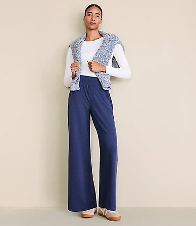 Petite Lou & Grey Heathered Brushedsoft Wide Leg Pants