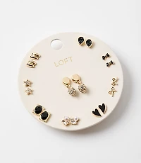Pave Ball Drop Stud Earring Set