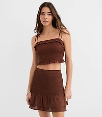 LOFT Beach Ruffle Smocked Crop Top