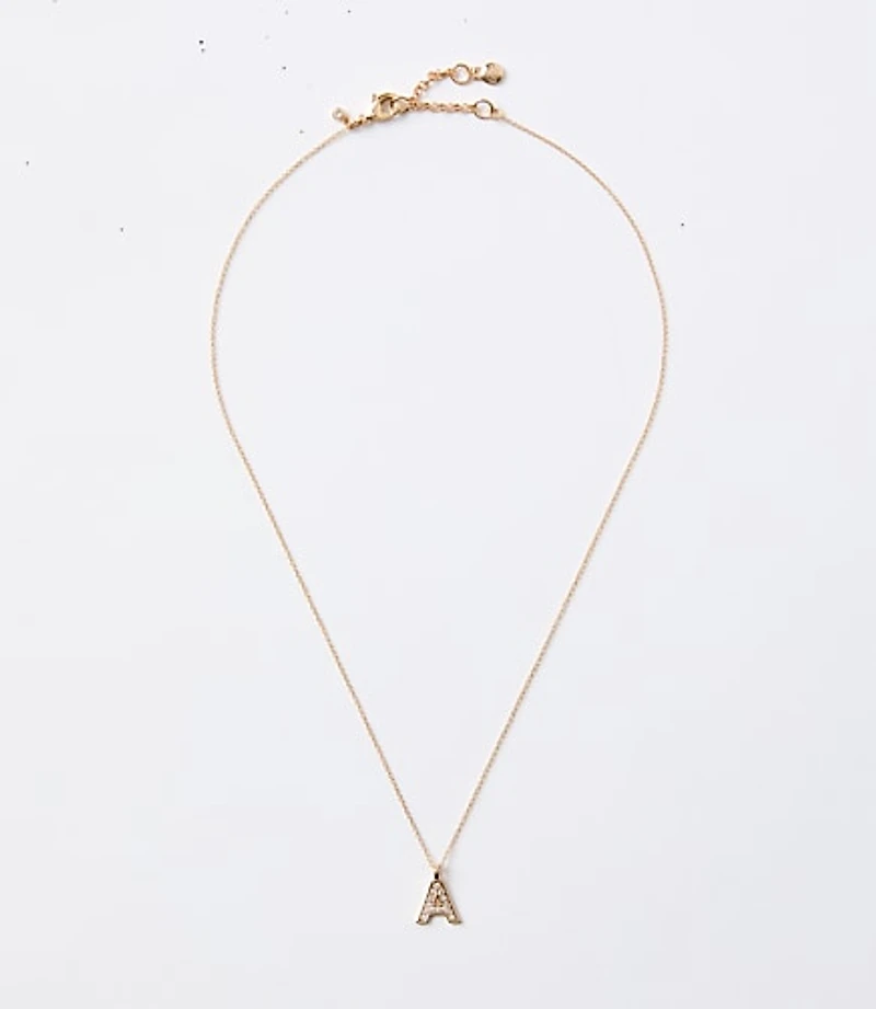 Pave Initial Necklace