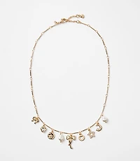 Mother Of Pearl Bow Charm Necklace