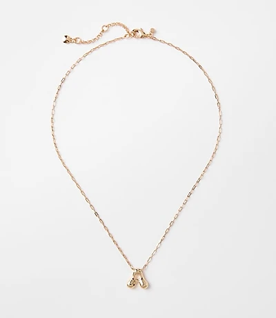 Bubble Letter Initial Necklace