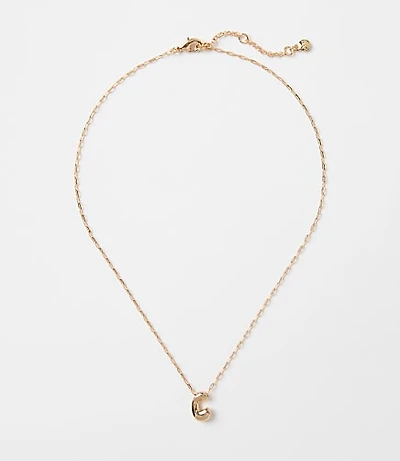 Bubble Letter Initial Necklace