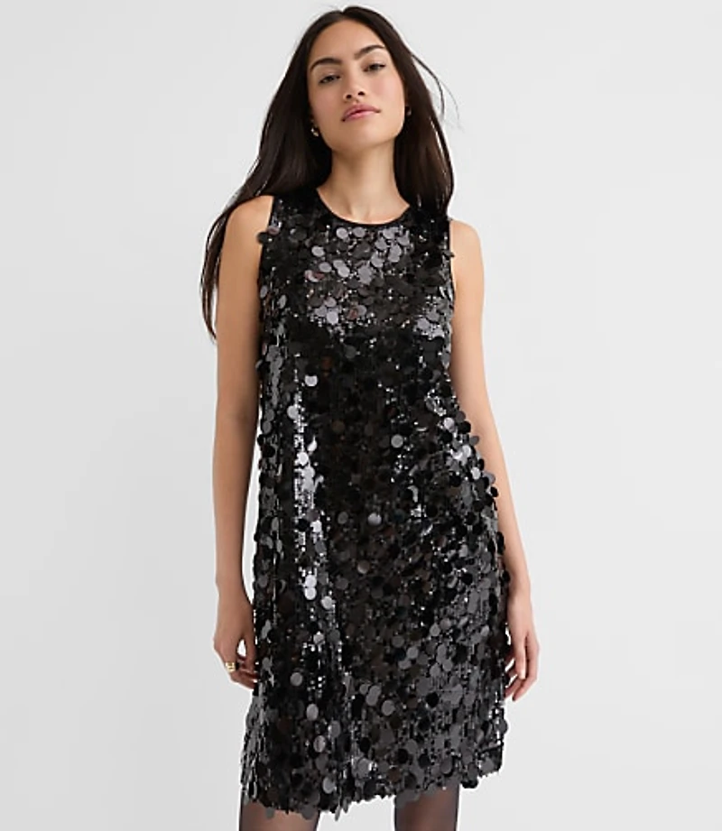 Petite Sequin Satin Bow Back Mini Dress