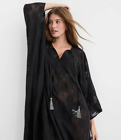 LOFT Beach Palm Mesh Maxi Swimsuit Coverup