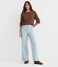 Welt Pocket Palmer Wide Leg Pants in Twill