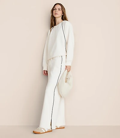Lou & Grey Piped Elite Fleece Wide Leg Sweatpants