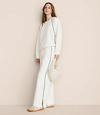 Lou & Grey Piped Elite Fleece Wide Leg Sweatpants
