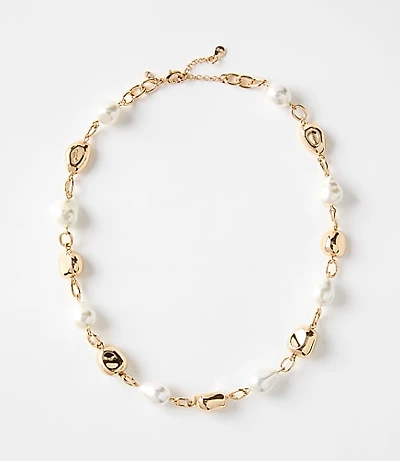 Pearlized Molded Statement Necklace