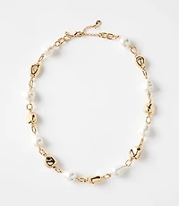 Pearlized Molded Statement Necklace