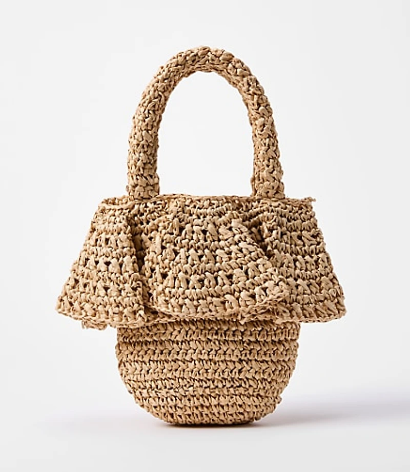 Ruffle Raffia Bag