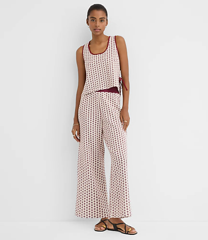LOFT Beach Geo Crochet Wide Leg Pants