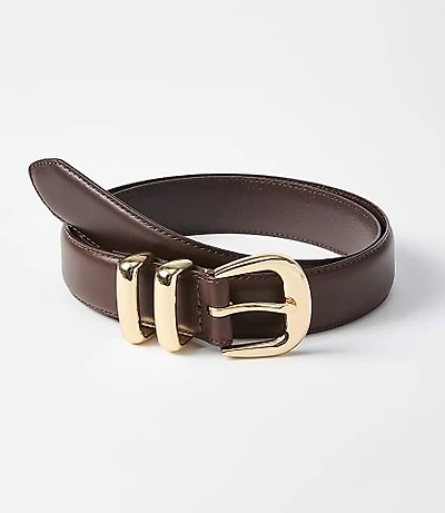 Double Metal Keeper Leather Belt