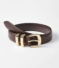Double Metal Keeper Leather Belt