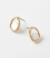 Mother Of Pearl Framed Stud Earrings