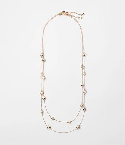 Mixed Metal Circle Station Necklace Set